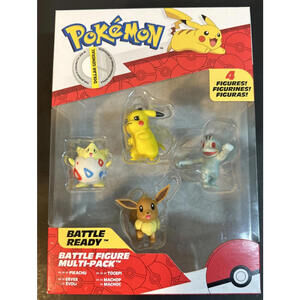 Pokemon Battle Figure Multi Pack includes Pikachu-Eevee-Togepi-Machop New 2022